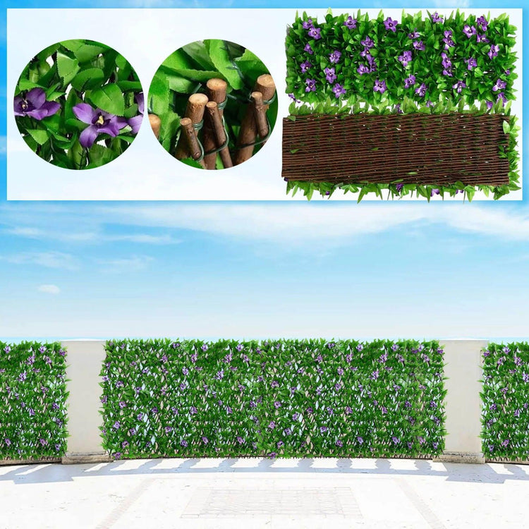 Expandable Fence Privacy Screen For Balcony Patio Outdoor Faux Ivy Fencing Panel For Garden Backyard Home Decorations - Alb3rt & Co.