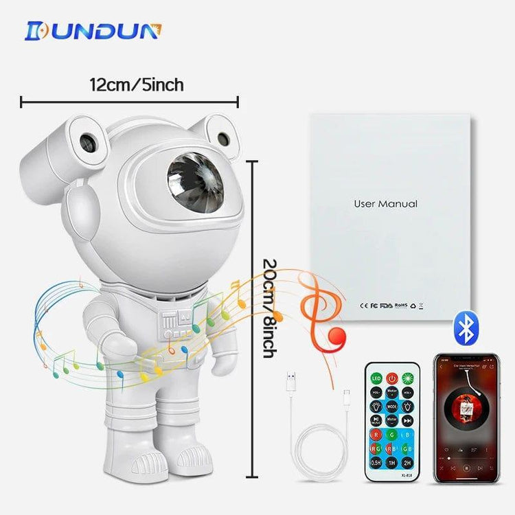 Alb3rt & Co. Music No Sticker Kids Star DIY Projector Night Light with Remote Control 360 Adjustable Design Astronaut Nebula Galaxy Lighting for Children