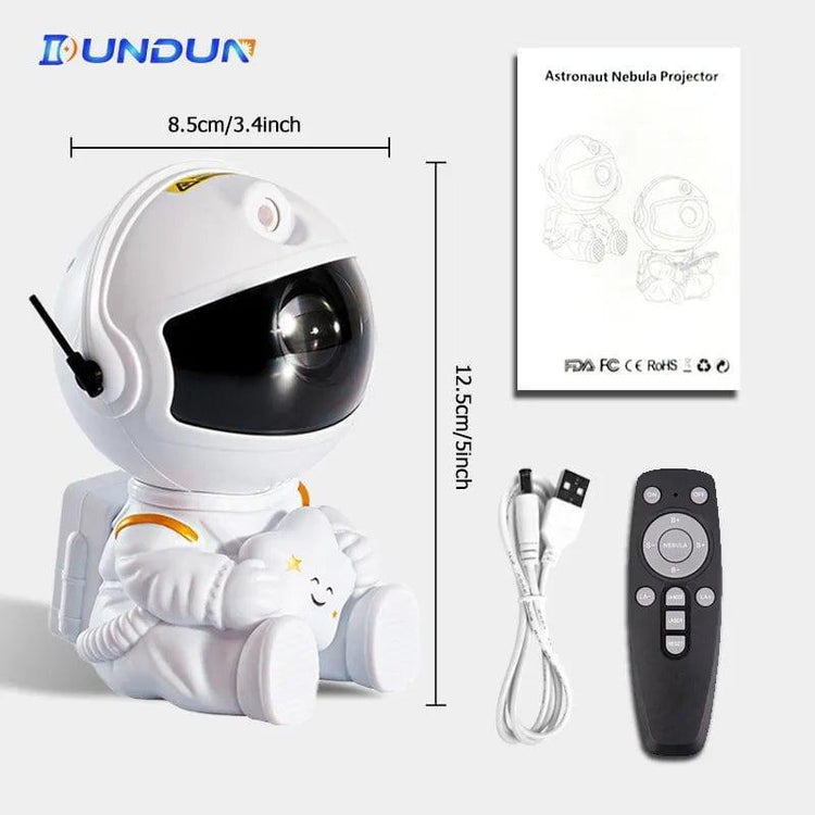 Alb3rt & Co. No-Music 3 Kids Star DIY Projector Night Light with Remote Control 360 Adjustable Design Astronaut Nebula Galaxy Lighting for Children
