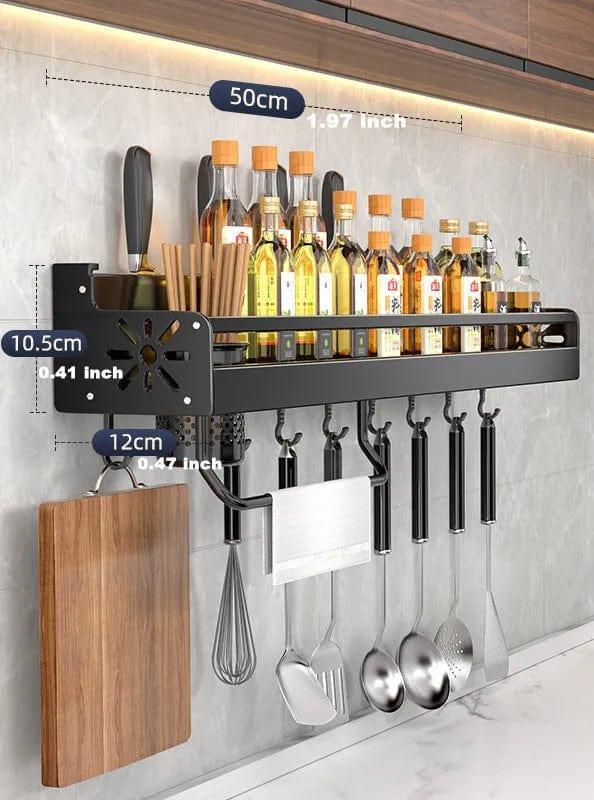 Alb3rt & Co. 50CM-Monocular Kitchen Organizer Shelf Wall-mounted Spice Storage Rack Kitchen Knife Holder Wall Seasoning Chopstick Spoon Shovel Storage Sheif