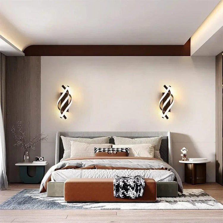 Alb3rt & Co. Modern LED Wall Light Curved Design Spiral Wall Lamp for Living Room Bedroom Bedside Aisle Home Decor Indoor Sconce Lighting