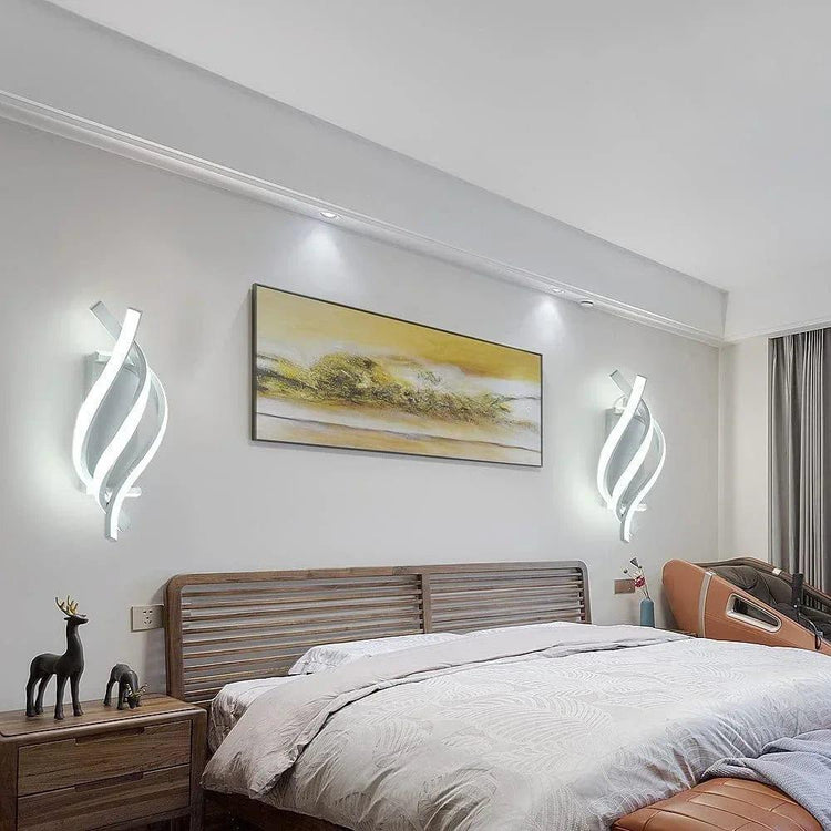 Alb3rt & Co. Modern LED Wall Light Curved Design Spiral Wall Lamp for Living Room Bedroom Bedside Aisle Home Decor Indoor Sconce Lighting