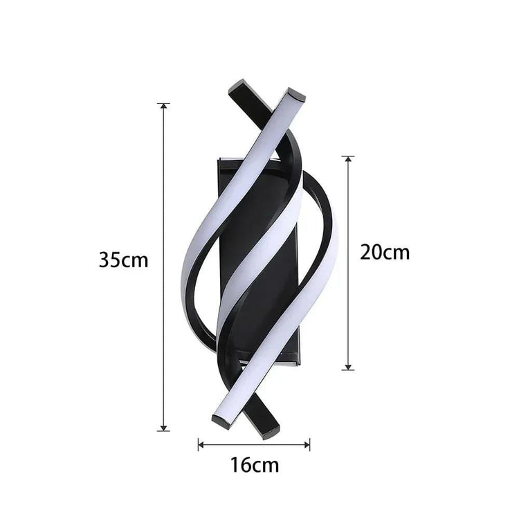 Alb3rt & Co. Modern LED Wall Light Curved Design Spiral Wall Lamp for Living Room Bedroom Bedside Aisle Home Decor Indoor Sconce Lighting