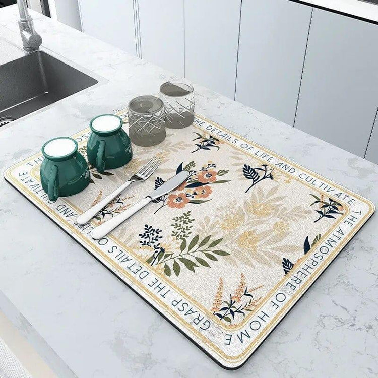 Alb3rt store Orange / 20X30CM Super Absorbent Large Kitchen Absorbent Mat Antiskid Draining Coffee Dish Drying Mat Quick Dry Bathroom Drain Pad Tableware Mat