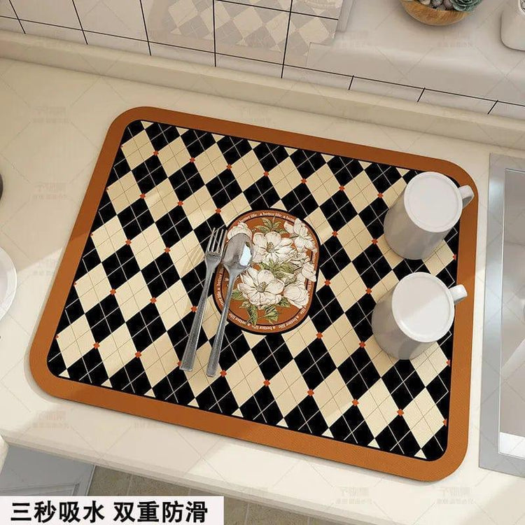 Alb3rt store Knight of the Rose / 20X30CM Super Absorbent Large Kitchen Absorbent Mat Antiskid Draining Coffee Dish Drying Mat Quick Dry Bathroom Drain Pad Tableware Mat