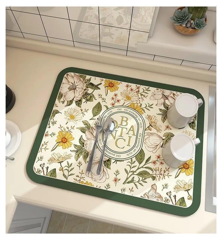 Alb3rt store Summer Monsoon / 20X30CM Super Absorbent Large Kitchen Absorbent Mat Antiskid Draining Coffee Dish Drying Mat Quick Dry Bathroom Drain Pad Tableware Mat