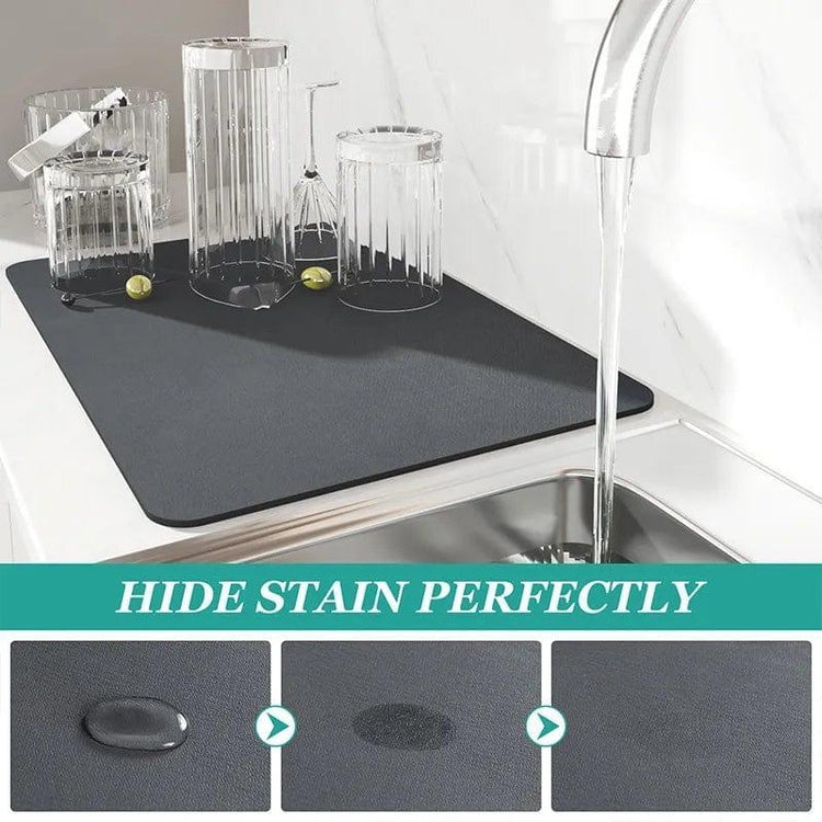 Alb3rt store Super Absorbent Large Kitchen Absorbent Mat Antiskid Draining Coffee Dish Drying Mat Quick Dry Bathroom Drain Pad Tableware Mat