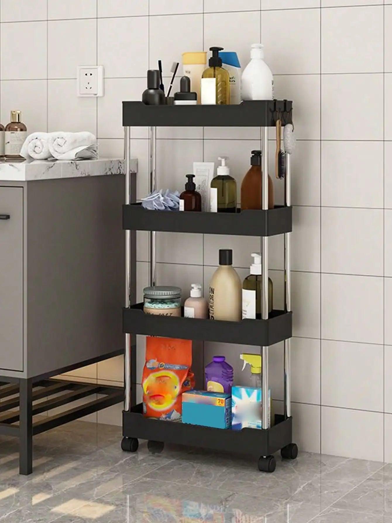 1pcs 3/4 Tier Rolling Utility Cart Bathroom Storage - Alb3rt & Co.