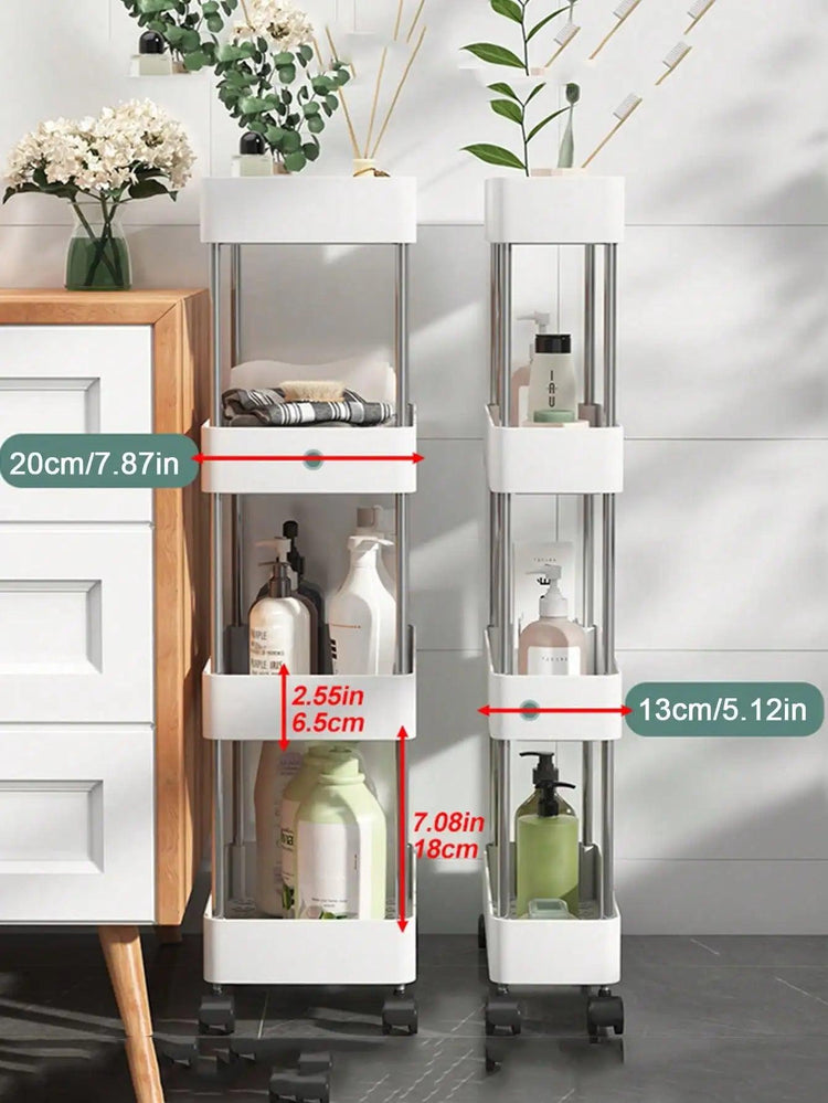 1pcs 3/4 Tier Rolling Utility Cart Bathroom Storage - Alb3rt & Co.