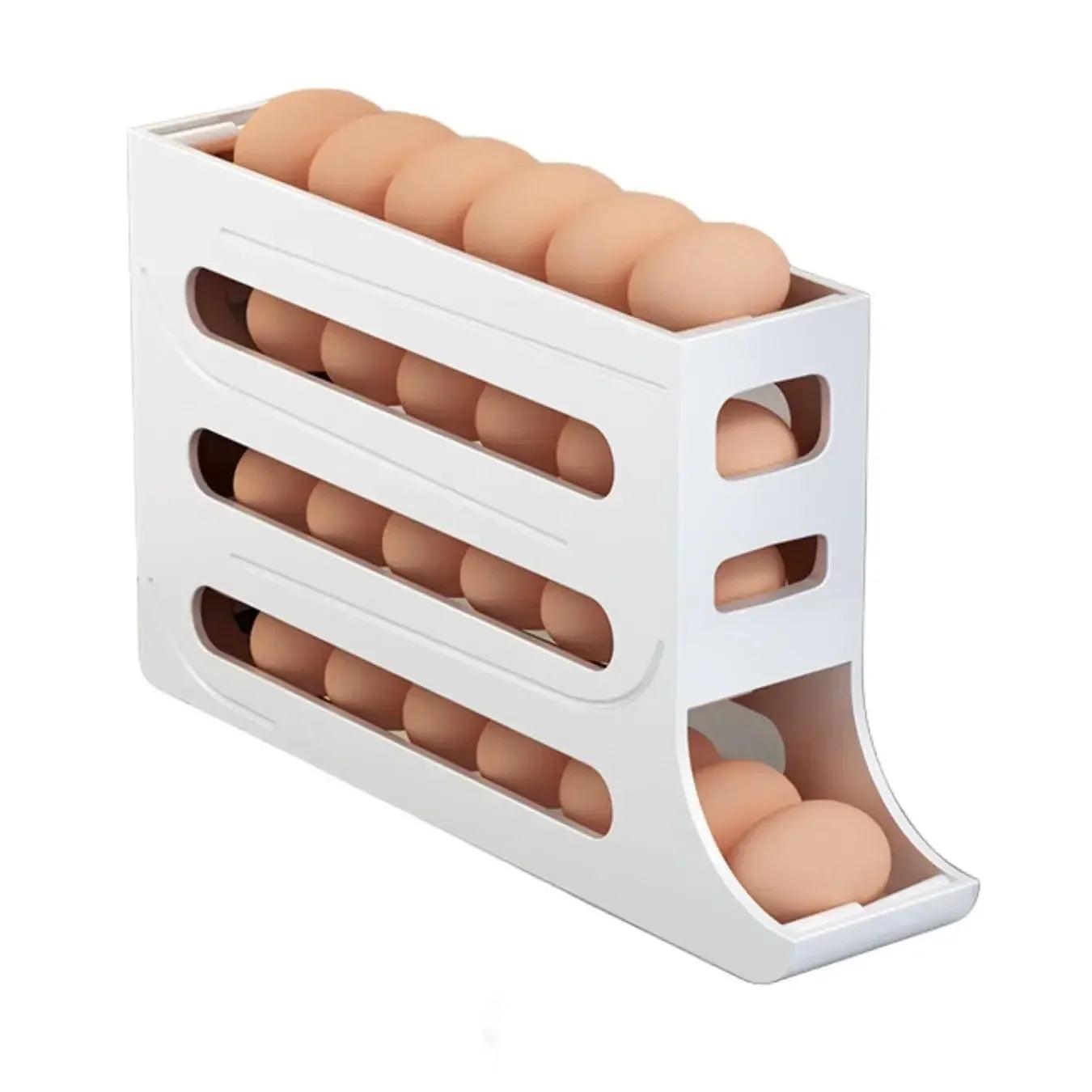 4-Tier Rolling Refrigerator Egg Storage Automatic Scrolling Egg Holder for Easy Kitchen - Alb3rt & Co.