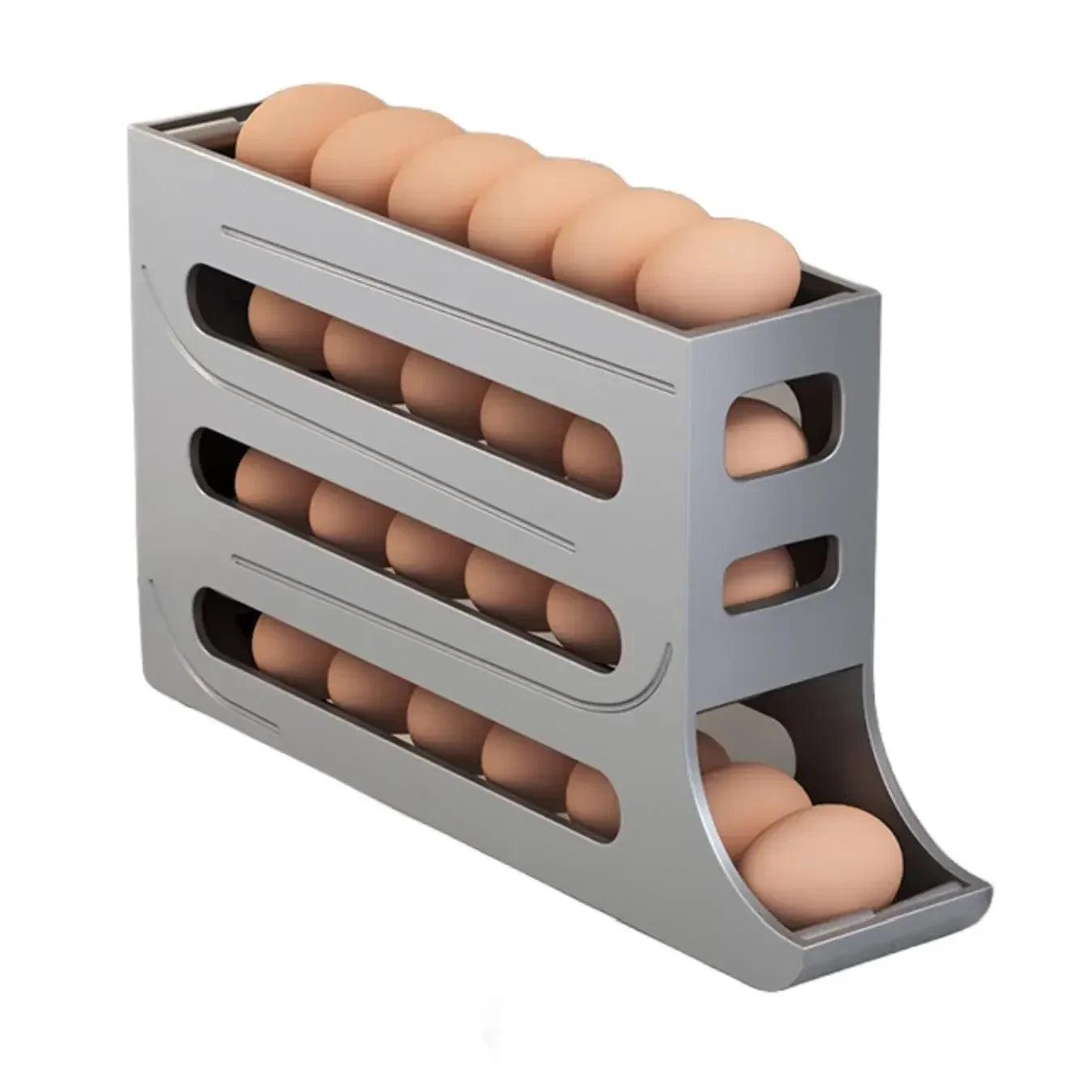 4-Tier Rolling Refrigerator Egg Storage Automatic Scrolling Egg Holder for Easy Kitchen - Alb3rt & Co.