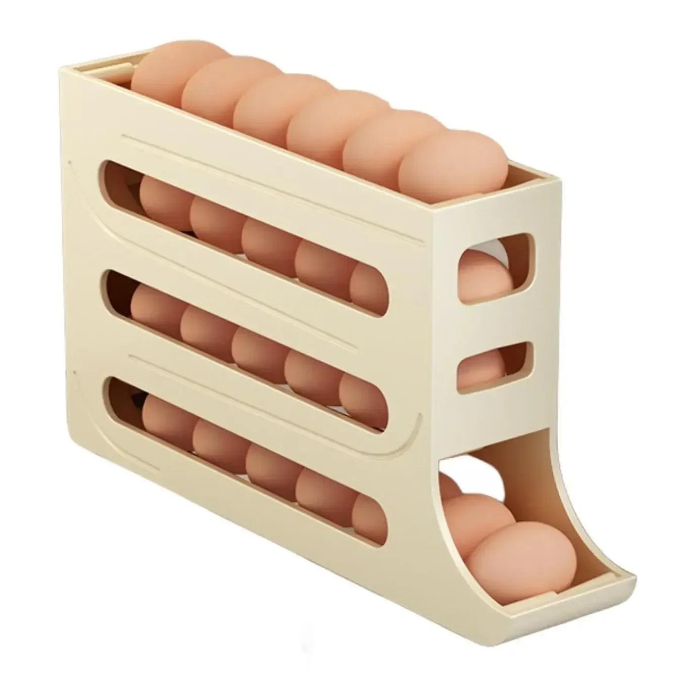 4-Tier Rolling Refrigerator Egg Storage Automatic Scrolling Egg Holder for Easy Kitchen - Alb3rt & Co.