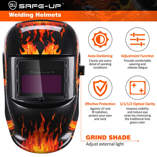 SAFEUP Professional Auto Darkening Welding Helmet – True Color Technology for MMA, MIG, and Arc Welding