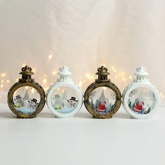 Christmas Light Up Night Light Pendant - Holiday Table Lamp, Window Decoration, and Candlestick Ornament