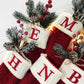 Christmas Knitted Socks with Snowflake & Letter Design – Festive Home Decoration & Tree Ornament Gift for 2024 Navidad Natal