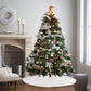 78/90/122cm Christmas Tree Skirt – White Plush Mat for Tree Base & New Year Home Decor