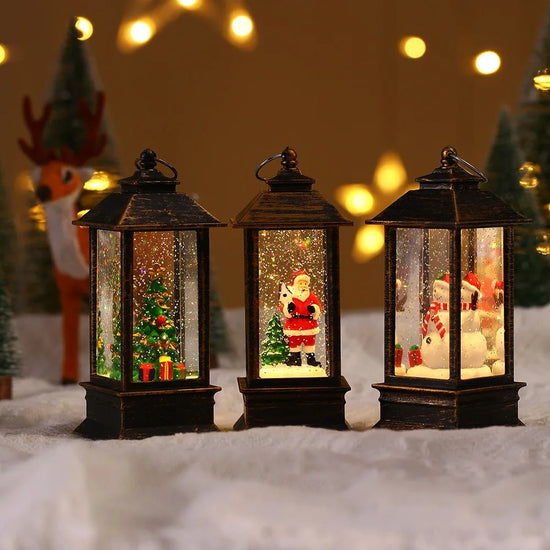 Christmas Little Night Lamp – Warm White LED Lantern for Indoor & Outdoor Holiday Decor, Ideal Gift