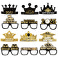 6/12pcs Happy New Year Paper Glasses 2025 – Eyeglasses Frame Photo Booth Props for New Year&