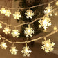 USB/Battery-Powered Snowflake LED String Lights – 10/20/80 LEDs for Christmas, Holiday, and Bedroom Decor