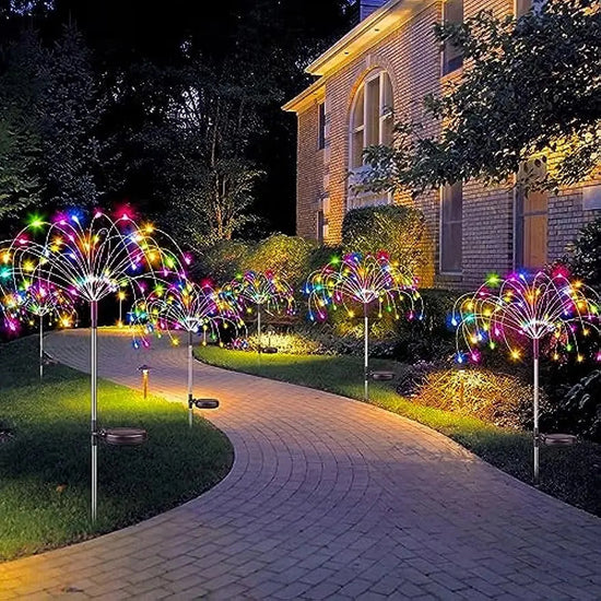 Solar Firework Fairy Lights 60 LED Outdoor Garden Decoration 8 Flashing Modes Lawn Pathway Lights Patio Party