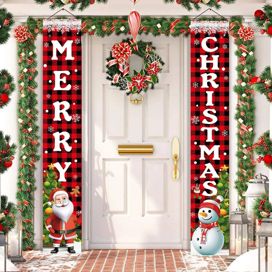 Merry Christmas Door Banner Decoration 2024 – Festive Xmas Hanging Ornament for Home, Navidad Noel Gift for New Year 2025