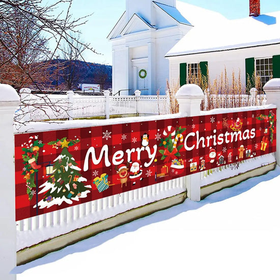 Christmas Outdoor Banner Flag – Merry Christmas Home Decoration for 2024, Xmas Ornament, New Year 2025 Gift