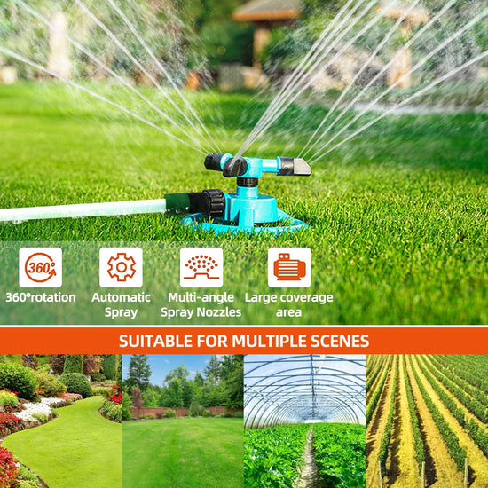 360 Degree Automatic Rotating Garden Lawn Water Sprinklers System