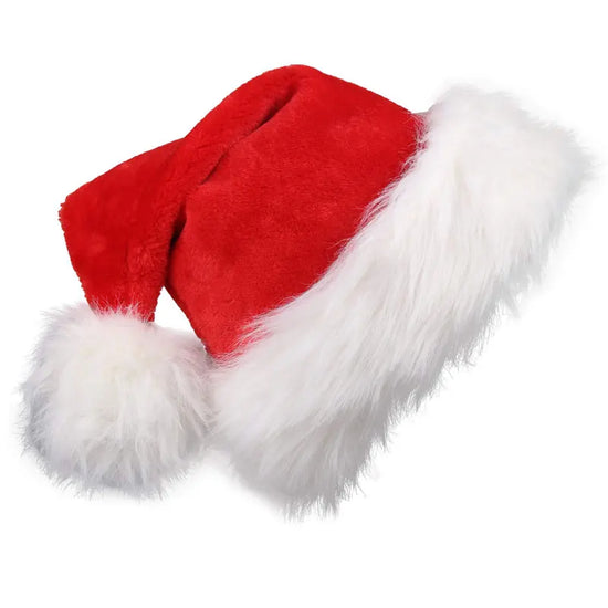 Christmas Santa Hat – Long Plush Holiday Red Hat for Adults & Kids, Unisex 2024 New Year Festive Party Supplies