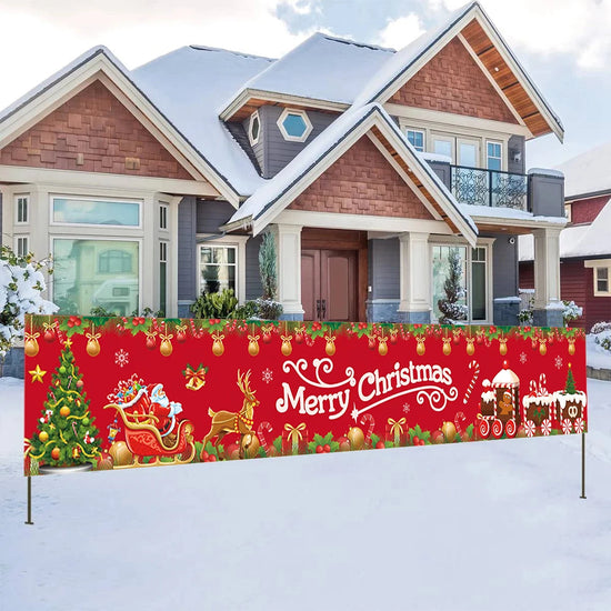 Christmas Outdoor Banner Flag – Merry Christmas Home Decoration for 2024, Xmas Ornament, New Year 2025 Gift