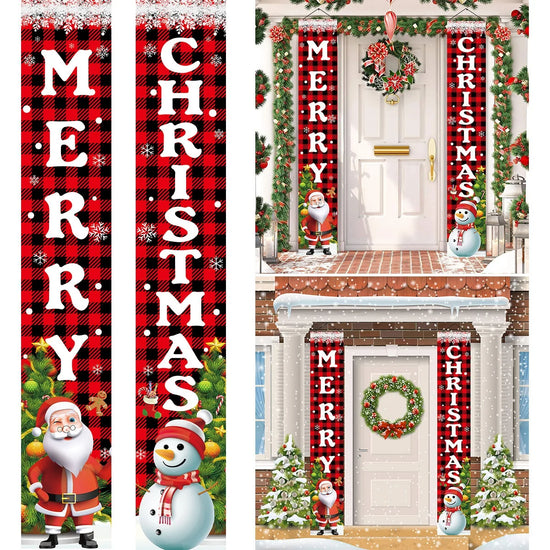 Merry Christmas Door Banner Decoration 2024 – Festive Xmas Hanging Ornament for Home, Navidad Noel Gift for New Year 2025