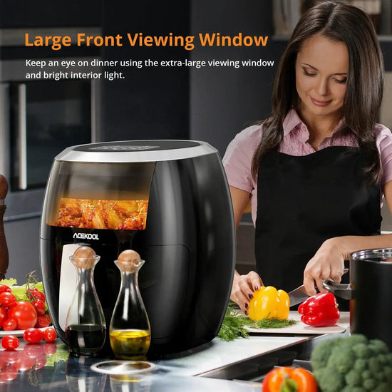 Air Fryer, 8QT Airfryer Oven with Viewing Window Oil less Cooker with Digital Display 8 Cooking Pre-set Dishes programs - Alb3rt & Co.