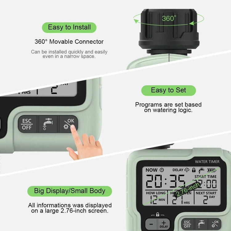 Automatic Water Timer Garden Digital Irrigation Machine Intelligent Sprinkler Used Outdoor HCT-322 - Alb3rt & Co.