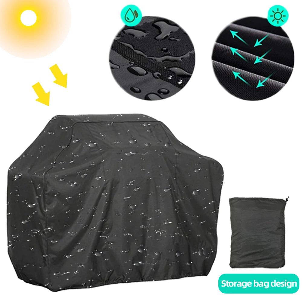 BBQ Cover Outdoor Dust Waterproof Weber Heavy Duty Grill Cover Rain Protective Outdoor Barbecue Cover Round - Alb3rt & Co.