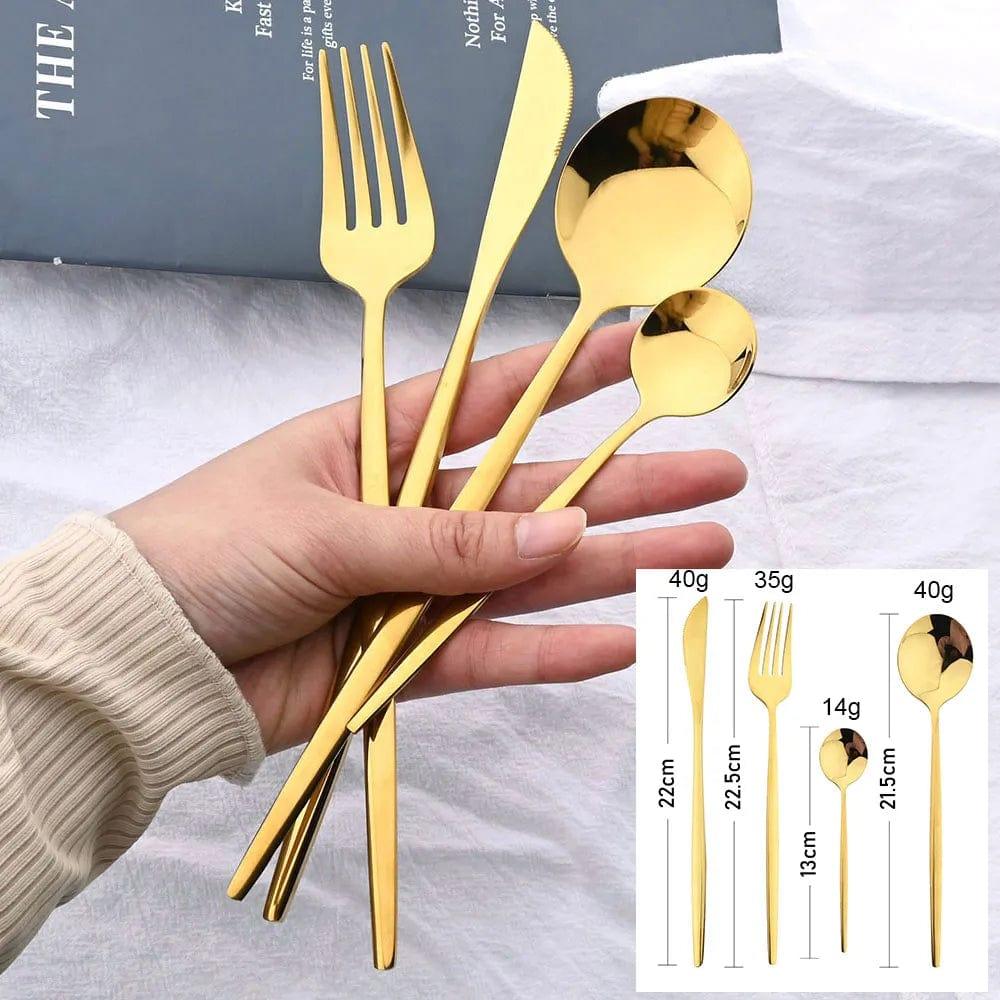 Alb3rt store Cutlery Set Stainless Steel Knife Fork Spoon 24pcs