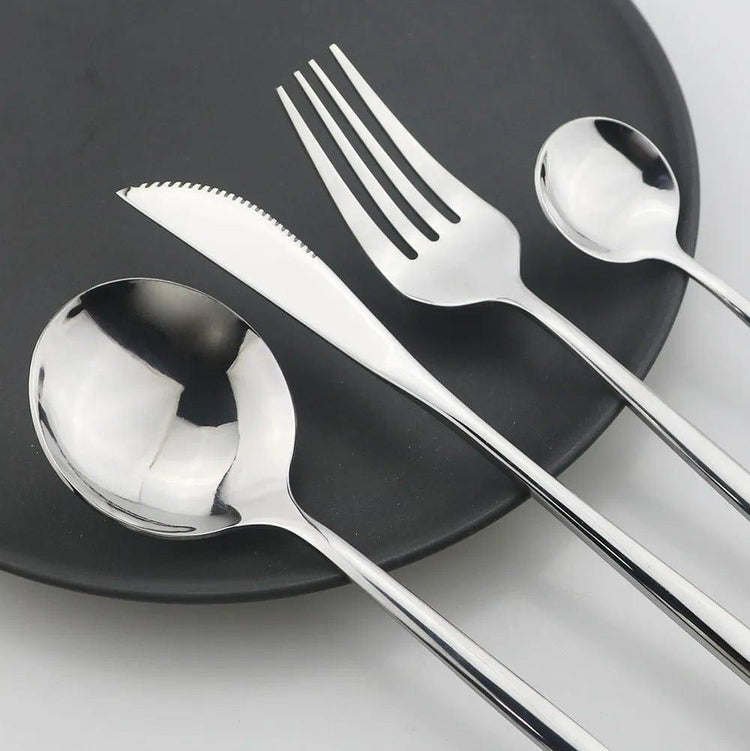 Alb3rt store Cutlery Set Stainless Steel Knife Fork Spoon 24pcs