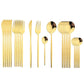 Alb3rt store Gold Cutlery Set Stainless Steel Knife Fork Spoon 24pcs