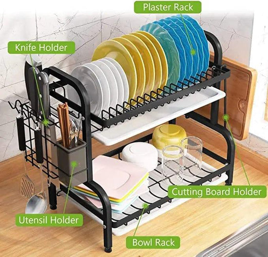 Alb3rt & Co. Dish Drying Rack 2-Tier Compact Kitchen Dish Rack