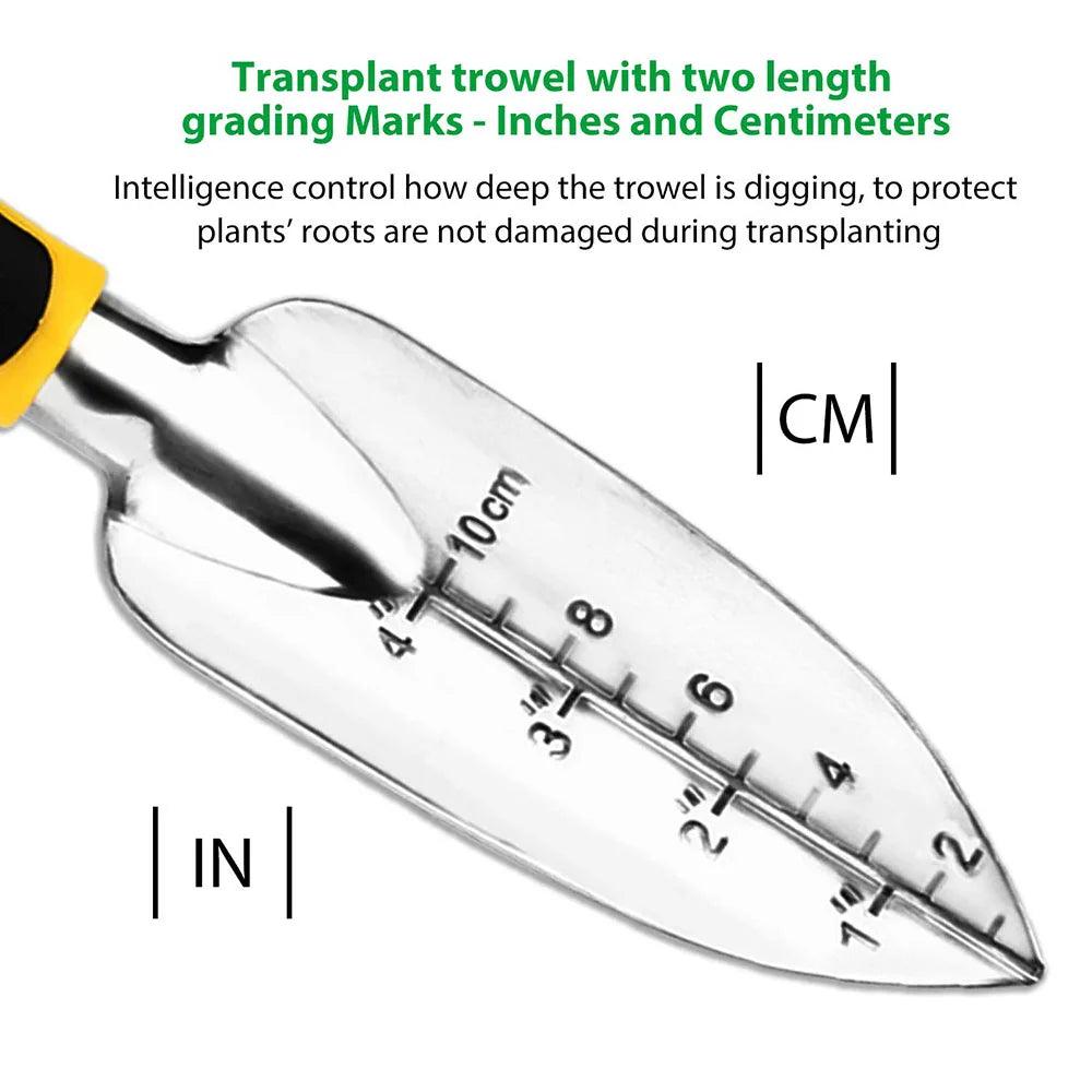 Garden Tool Set 4 Pack With Trowel, Cultivator Hand Rake, Transplant Trowel, Gardening Gloves For Weeding, Loosening Soil - Alb3rt & Co.