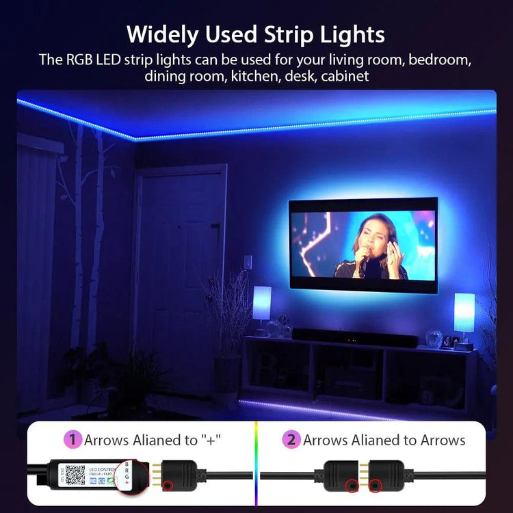 Alb3rt & Co. LED Strip Lights RGB 5050 ,5V 1M-30M,16 million colors, RGB , Led Strip Lighting Music Sync, Color Changing for Party Home