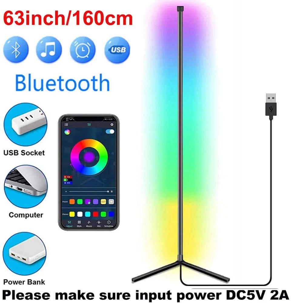 Alb3rt & Co. 160cm-Bluetooth BK / RGB with Controller Living Room Corner Stand Floor Lamp