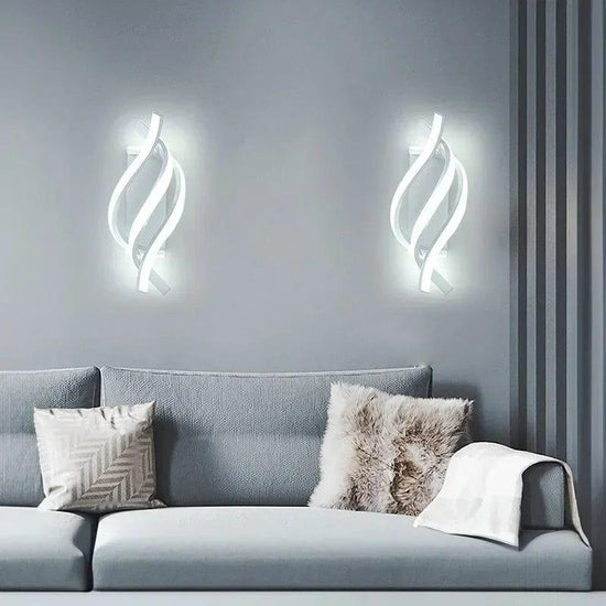 Alb3rt & Co. Modern LED Wall Light Curved Design Spiral Wall Lamp for Living Room Bedroom Bedside Aisle Home Decor Indoor Sconce Lighting