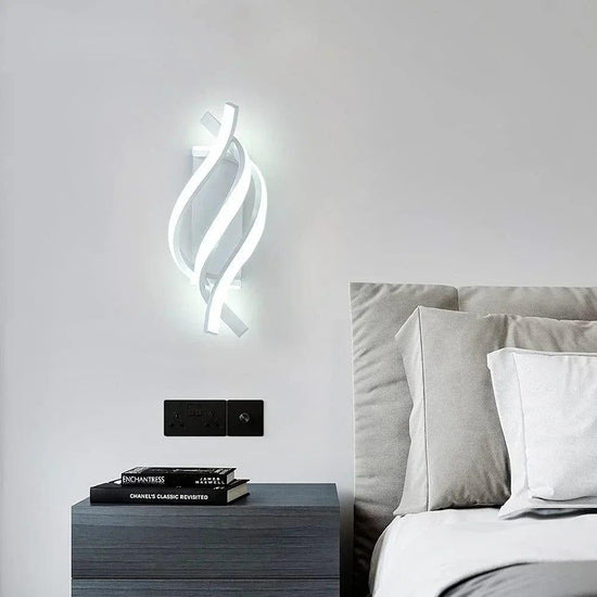 Alb3rt & Co. Modern LED Wall Light Curved Design Spiral Wall Lamp for Living Room Bedroom Bedside Aisle Home Decor Indoor Sconce Lighting