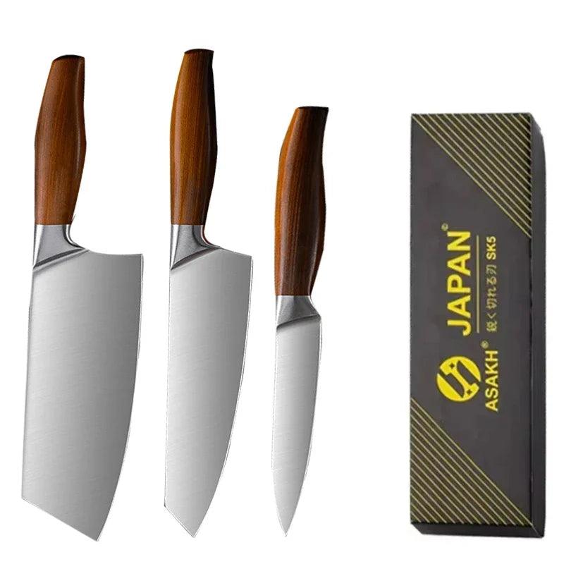 Professional Japanese Kitchen Knife Set – Stainless Steel Chef Knife Collection for Filleting, Slicing, and Chopping - Alb3rt & Co.