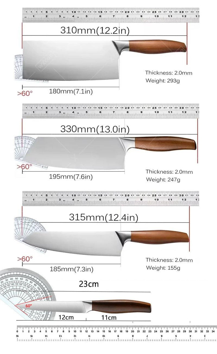 Professional Japanese Kitchen Knife Set – Stainless Steel Chef Knife Collection for Filleting, Slicing, and Chopping - Alb3rt & Co.