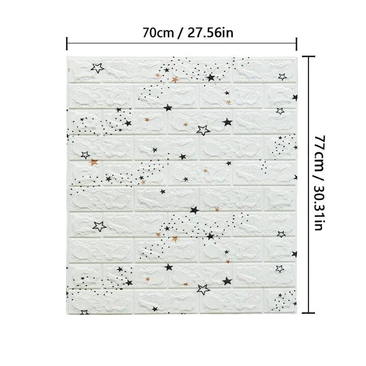 Alb3rt & Co. starry-white / 1pcs-77cmX70cm 1-10pcs 70*77cm Self-adhesive Wallpaper Stickers Brick Wall Stickers Home Decor Wallpaper for Walls DIY Bedroom Papel De Parede