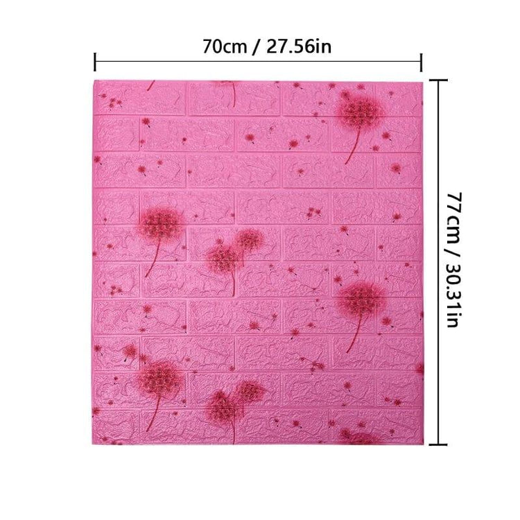 Alb3rt & Co. dandelion-pink / 1pcs-77cmX70cm 1-10pcs 70*77cm Self-adhesive Wallpaper Stickers Brick Wall Stickers Home Decor Wallpaper for Walls DIY Bedroom Papel De Parede