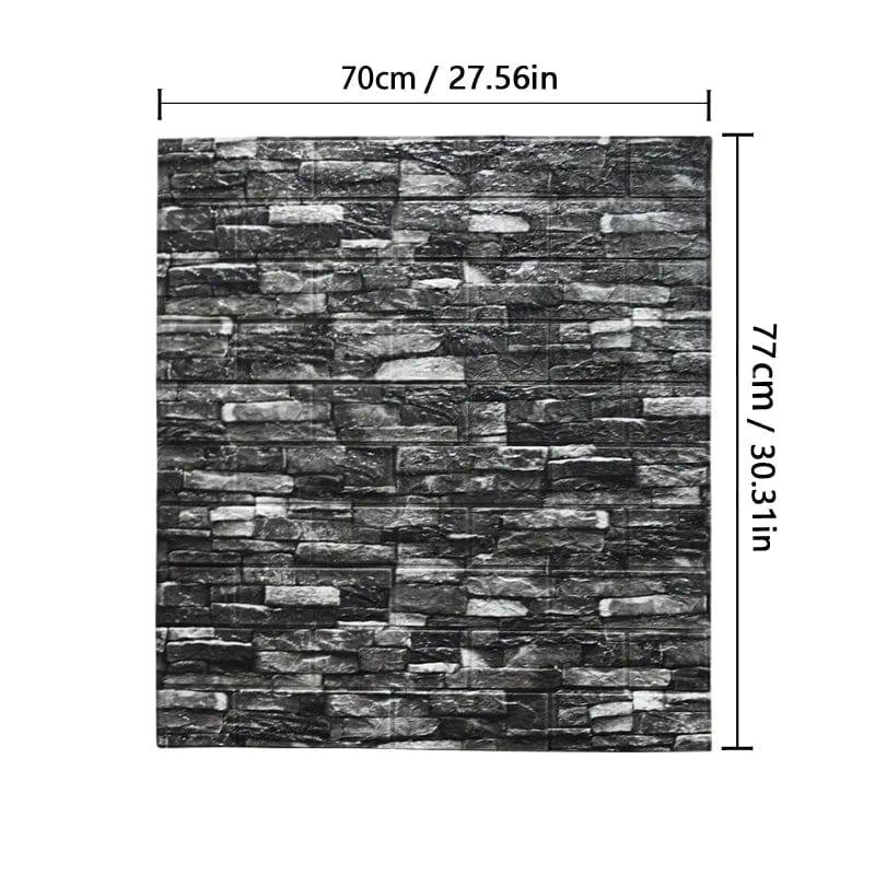 Alb3rt & Co. retro-black / 1pcs-77cmX70cm 1-10pcs 70*77cm Self-adhesive Wallpaper Stickers Brick Wall Stickers Home Decor Wallpaper for Walls DIY Bedroom Papel De Parede