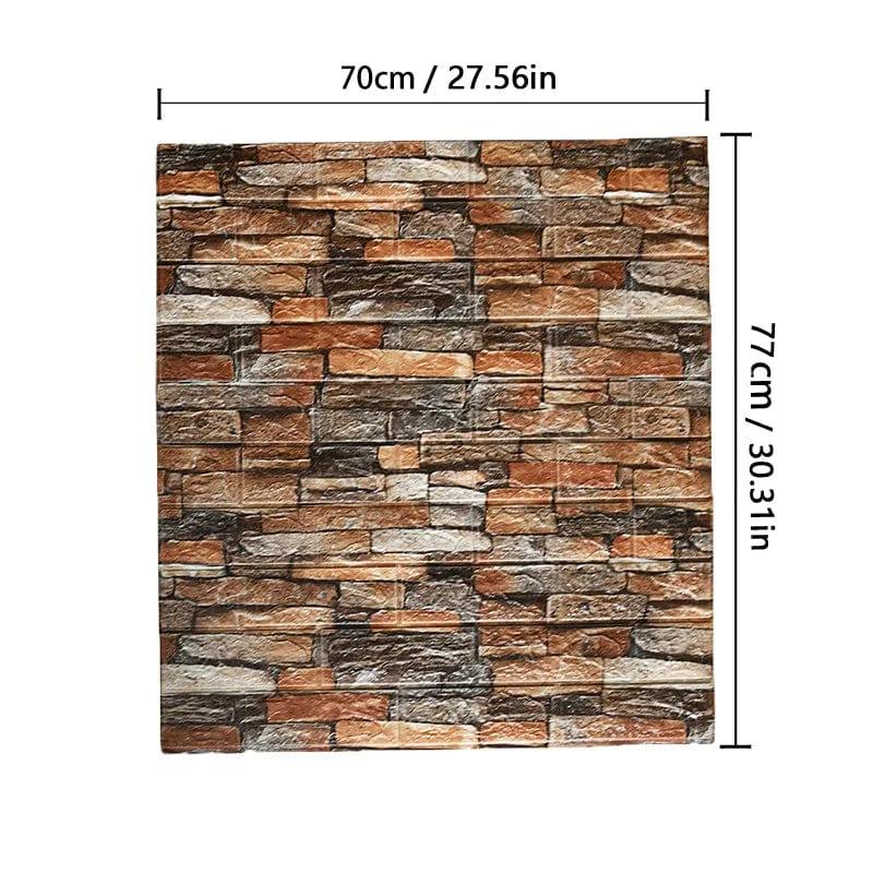 Alb3rt & Co. retro-orange / 1pcs-77cmX70cm 1-10pcs 70*77cm Self-adhesive Wallpaper Stickers Brick Wall Stickers Home Decor Wallpaper for Walls DIY Bedroom Papel De Parede