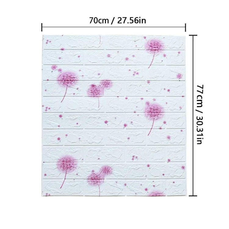 Alb3rt & Co. dandelion-white / 1pcs-77cmX70cm 1-10pcs 70*77cm Self-adhesive Wallpaper Stickers Brick Wall Stickers Home Decor Wallpaper for Walls DIY Bedroom Papel De Parede