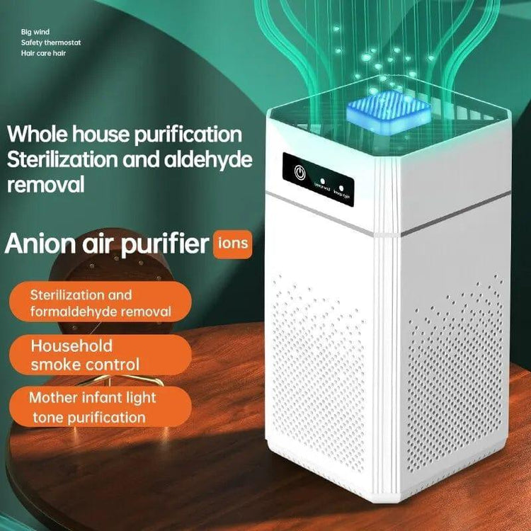 Alb3rt & Co. White color Smart Air Purifier Negative Ions Generator Nano Filtration Formaldehyde Removal Intelligent Secondhand Smoke Air Ozonizer